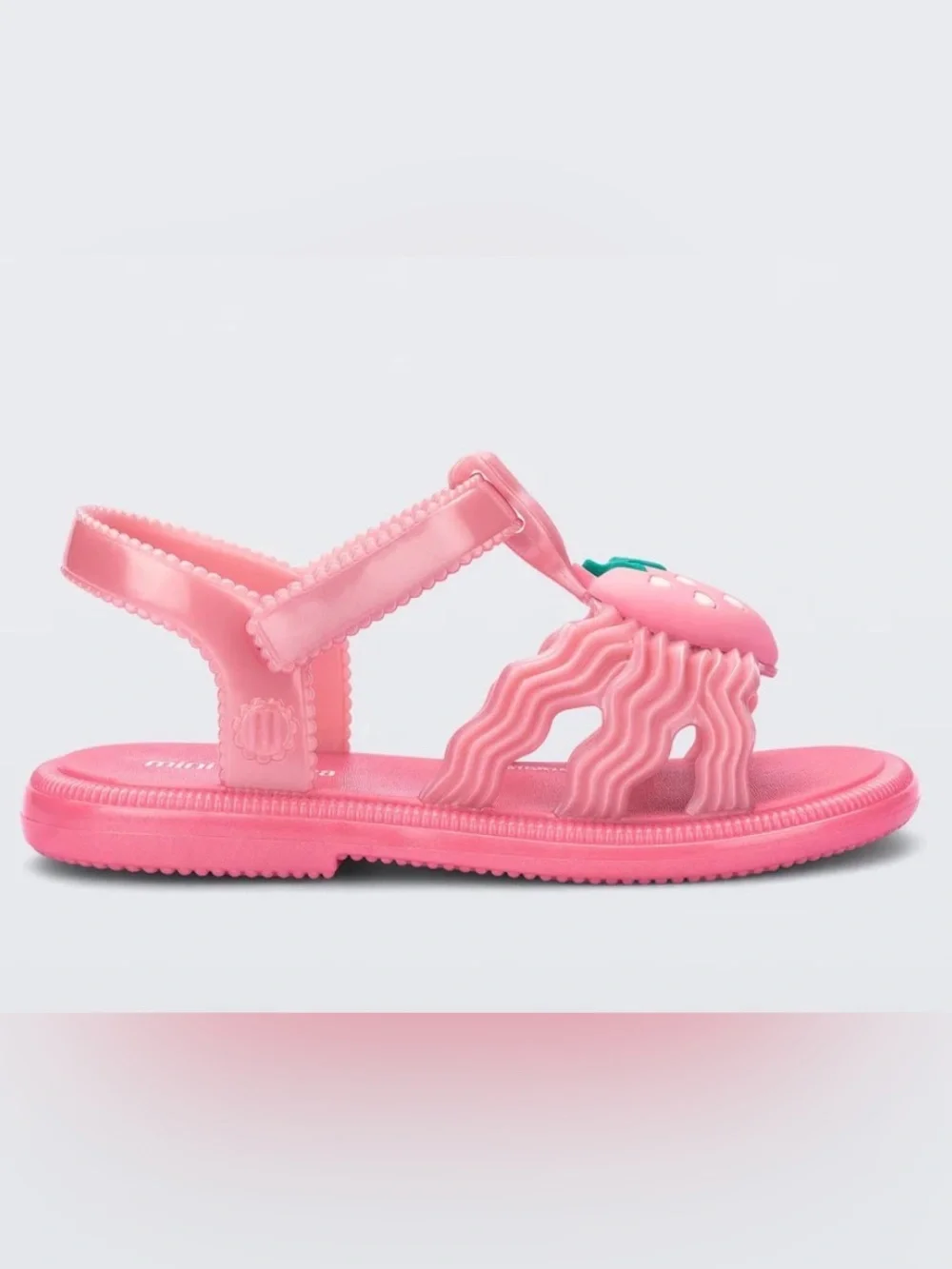 Mini Melissa Pink Strawberry Jelly Sandals with Charm